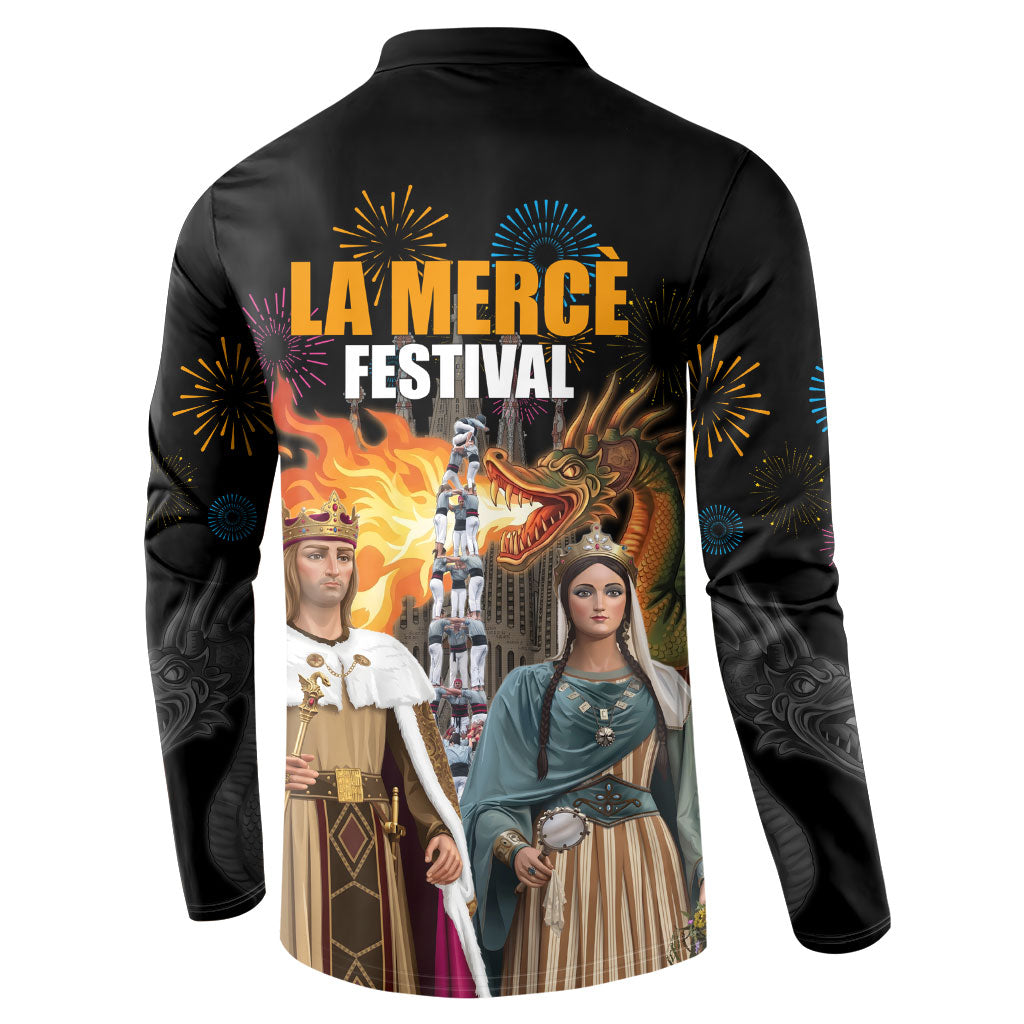 La Merce Festival Barcelona Button Sweatshirt Catalan Tradition Celebration Sagrada Familia Fireworks Art