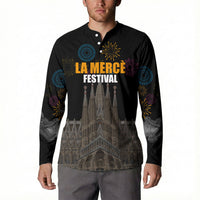 La Merce Festival Barcelona Button Sweatshirt Catalan Tradition Celebration Sagrada Familia Fireworks Art