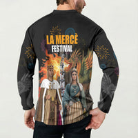 La Merce Festival Barcelona Button Sweatshirt Catalan Tradition Celebration Sagrada Familia Fireworks Art