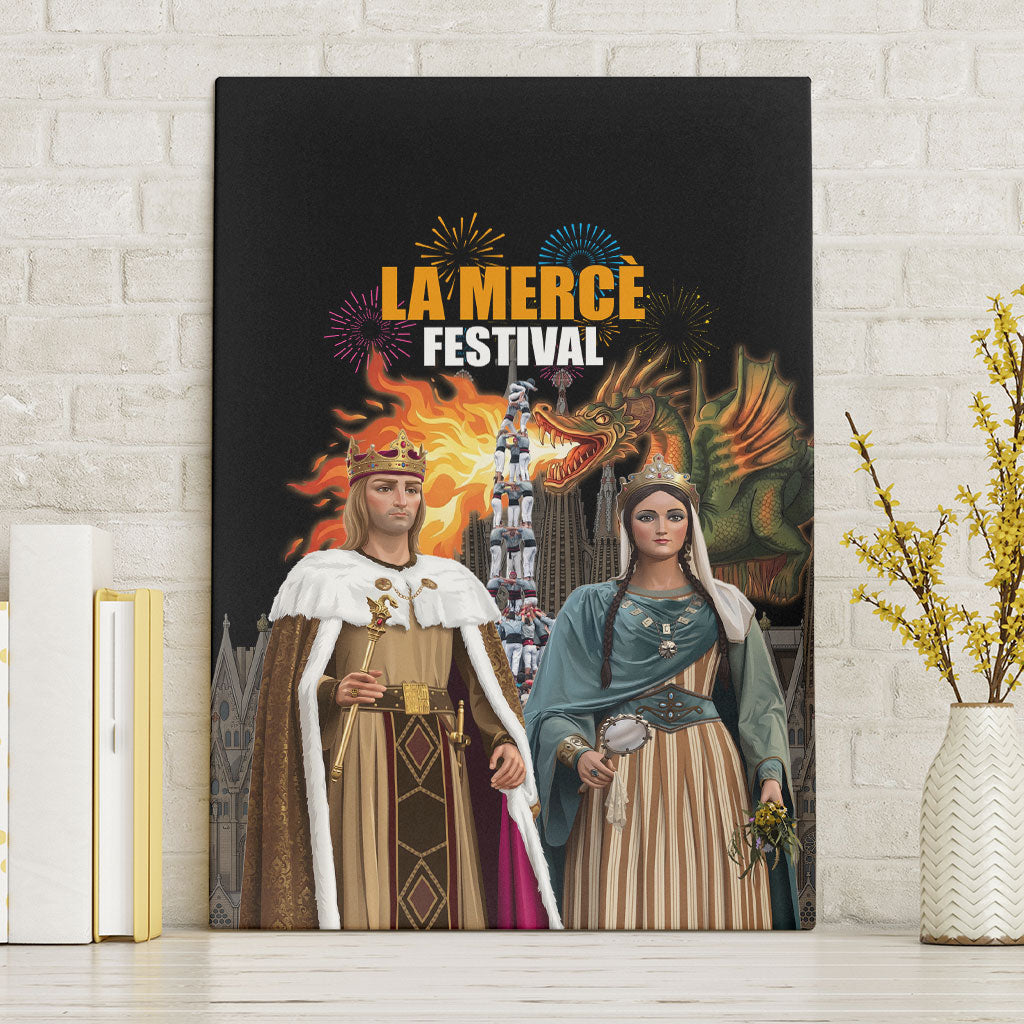 La Merce Festival Barcelona Canvas Wall Art Catalan Tradition Celebration Sagrada Familia Fireworks Art