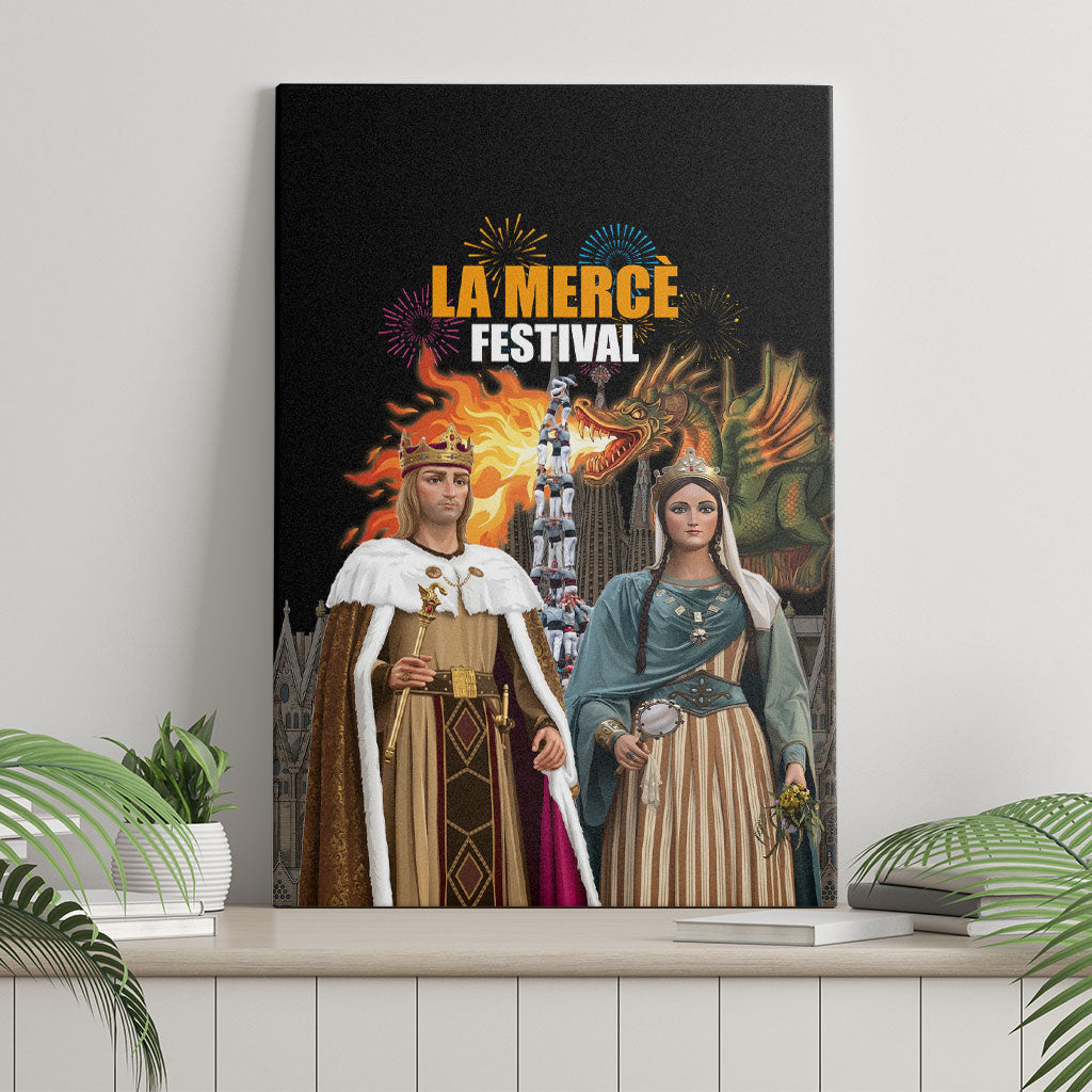 La Merce Festival Barcelona Canvas Wall Art Catalan Tradition Celebration Sagrada Familia Fireworks Art