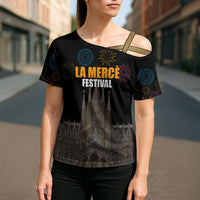 La Merce Festival Barcelona Cross Shoulder Shirt Catalan Tradition Celebration Sagrada Familia Fireworks Art