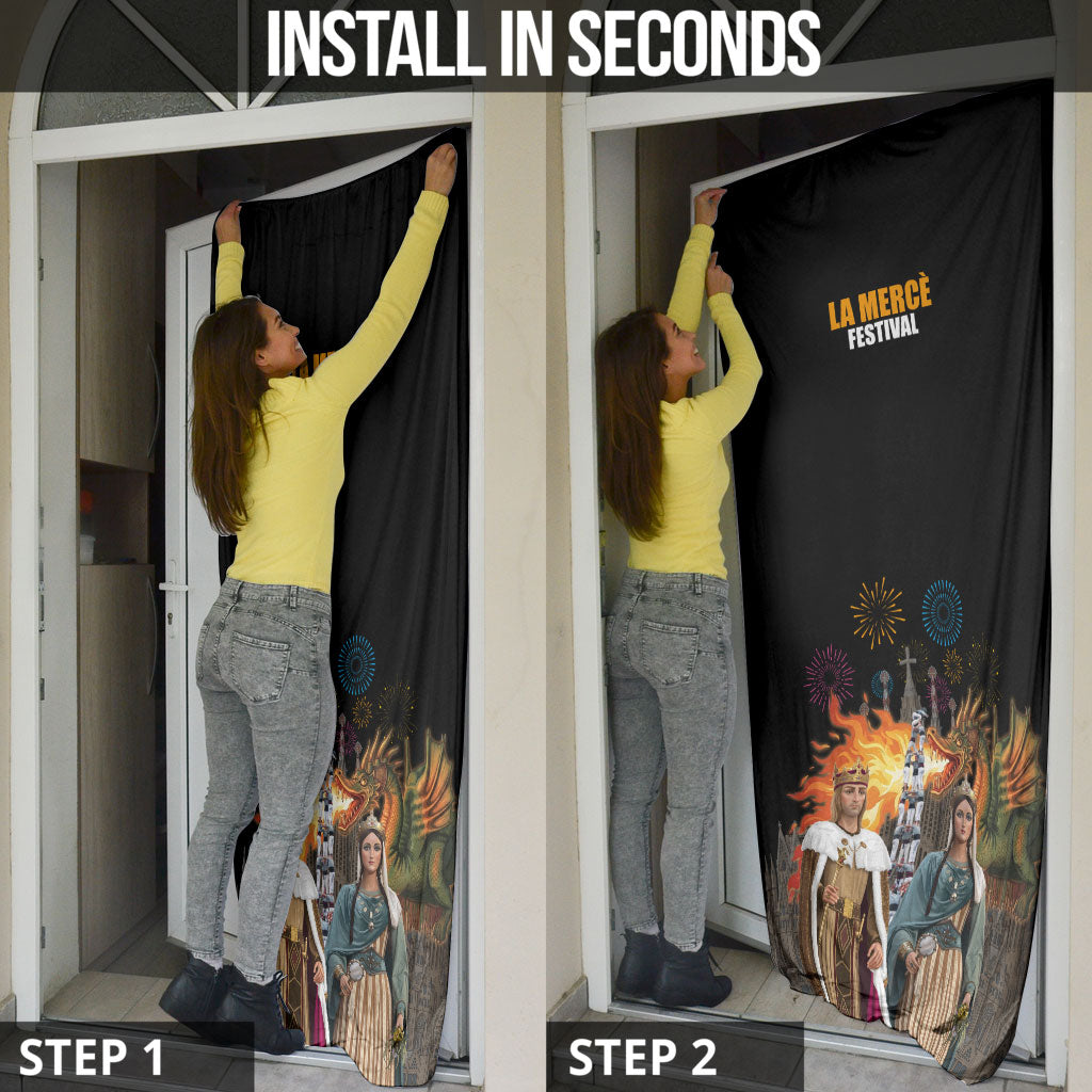 La Merce Festival Barcelona Door Cover Catalan Tradition Celebration Sagrada Familia Fireworks Art