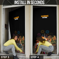 La Merce Festival Barcelona Door Cover Catalan Tradition Celebration Sagrada Familia Fireworks Art