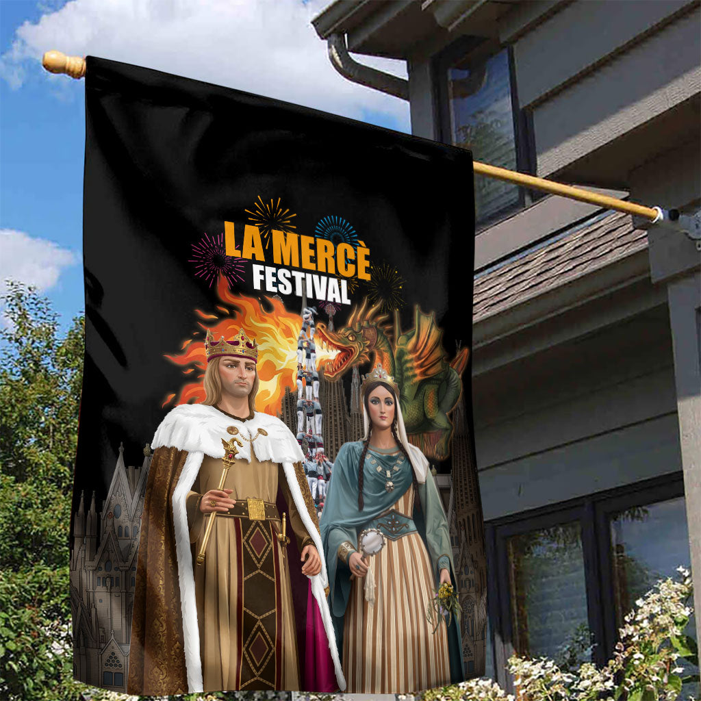 La Merce Festival Barcelona Garden Flag Catalan Tradition Celebration Sagrada Familia Fireworks Art