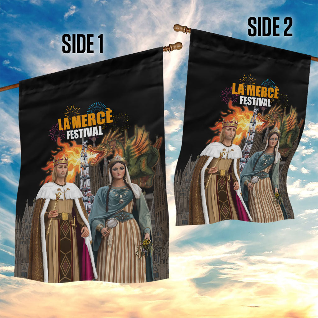 La Merce Festival Barcelona Garden Flag Catalan Tradition Celebration Sagrada Familia Fireworks Art