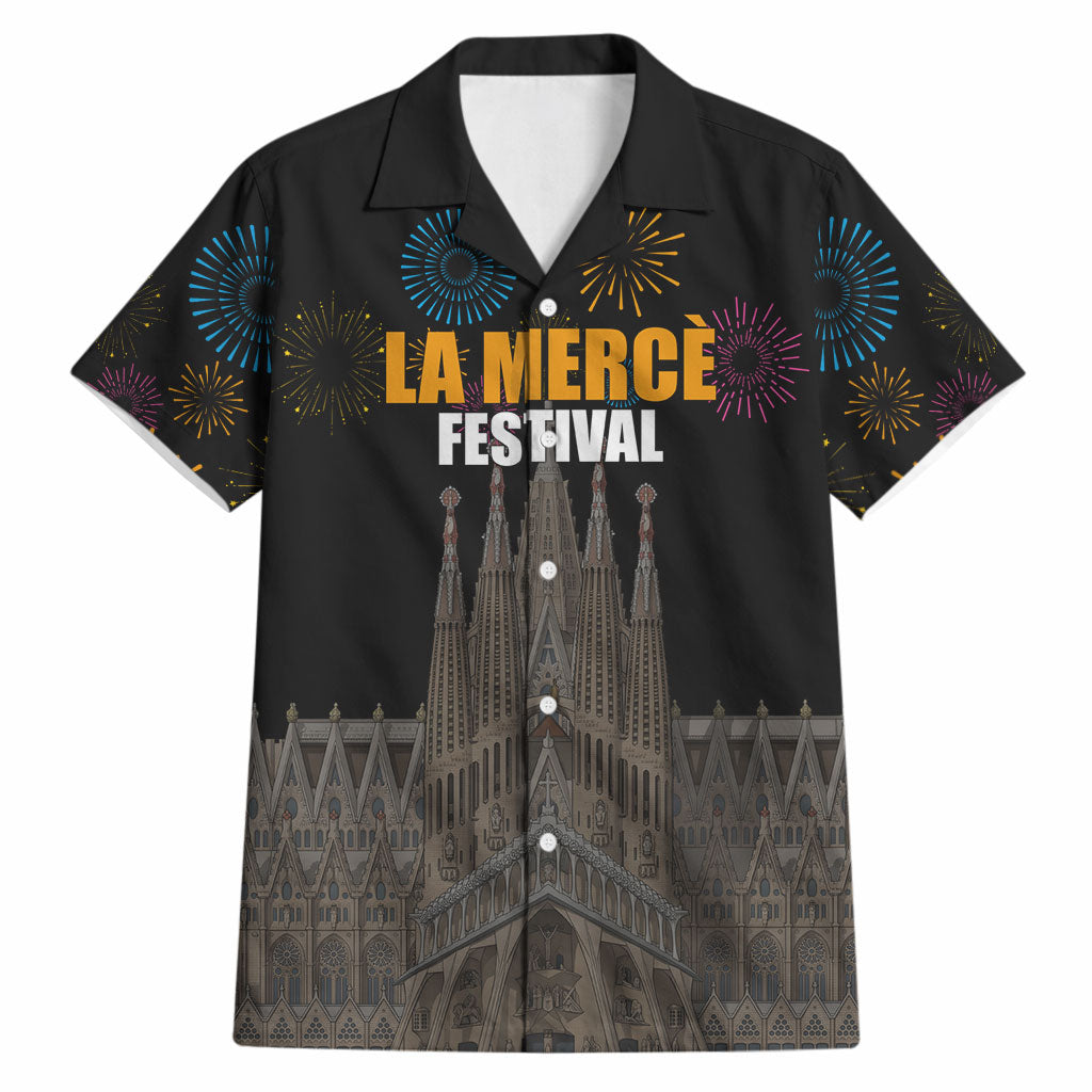 La Merce Festival Barcelona Hawaiian Shirt Catalan Tradition Celebration Sagrada Familia Fireworks Art