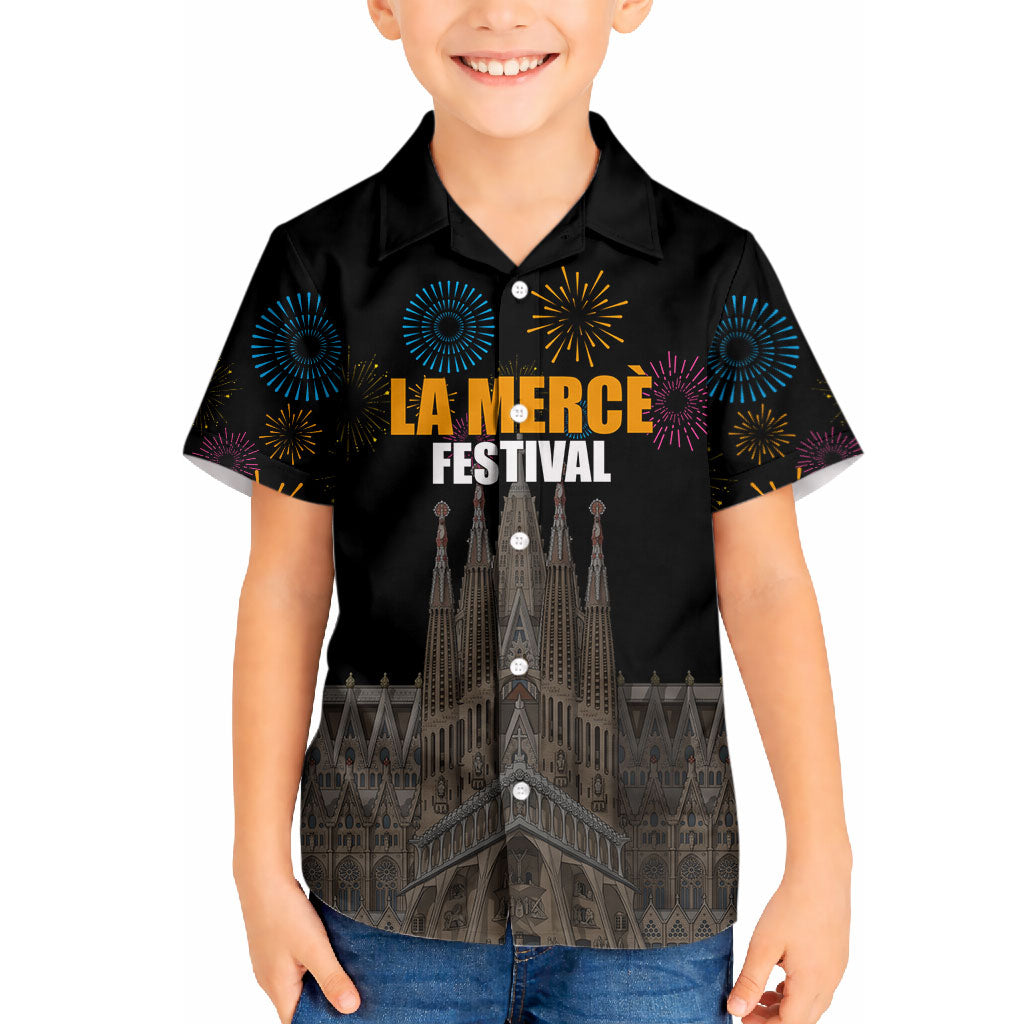 La Merce Festival Barcelona Hawaiian Shirt Catalan Tradition Celebration Sagrada Familia Fireworks Art