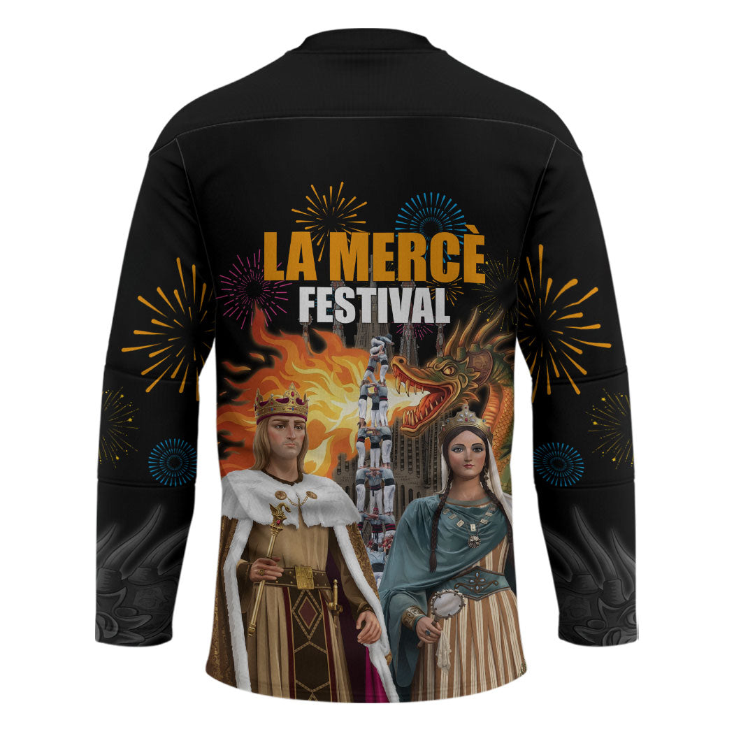 La Merce Festival Barcelona Hockey Jersey Catalan Tradition Celebration Sagrada Familia Fireworks Art