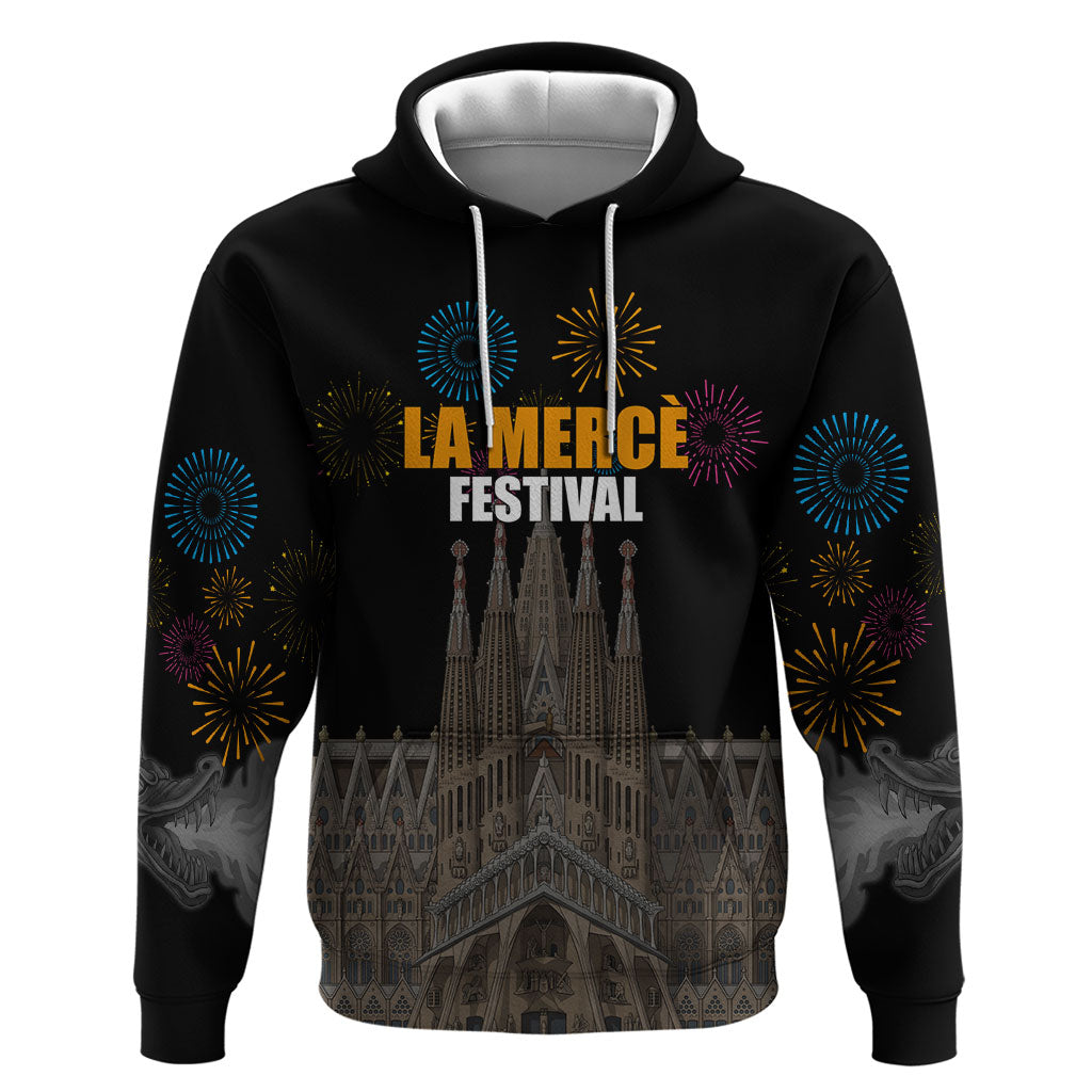 La Merce Festival Barcelona Hoodie Catalan Tradition Celebration Sagrada Familia Fireworks Art