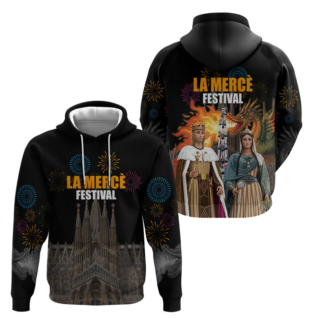 La Merce Festival Barcelona Hoodie Catalan Tradition Celebration Sagrada Familia Fireworks Art