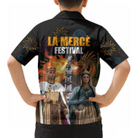 La Merce Festival Barcelona Kid Hawaiian Shirt Catalan Tradition Celebration Sagrada Familia Fireworks Art