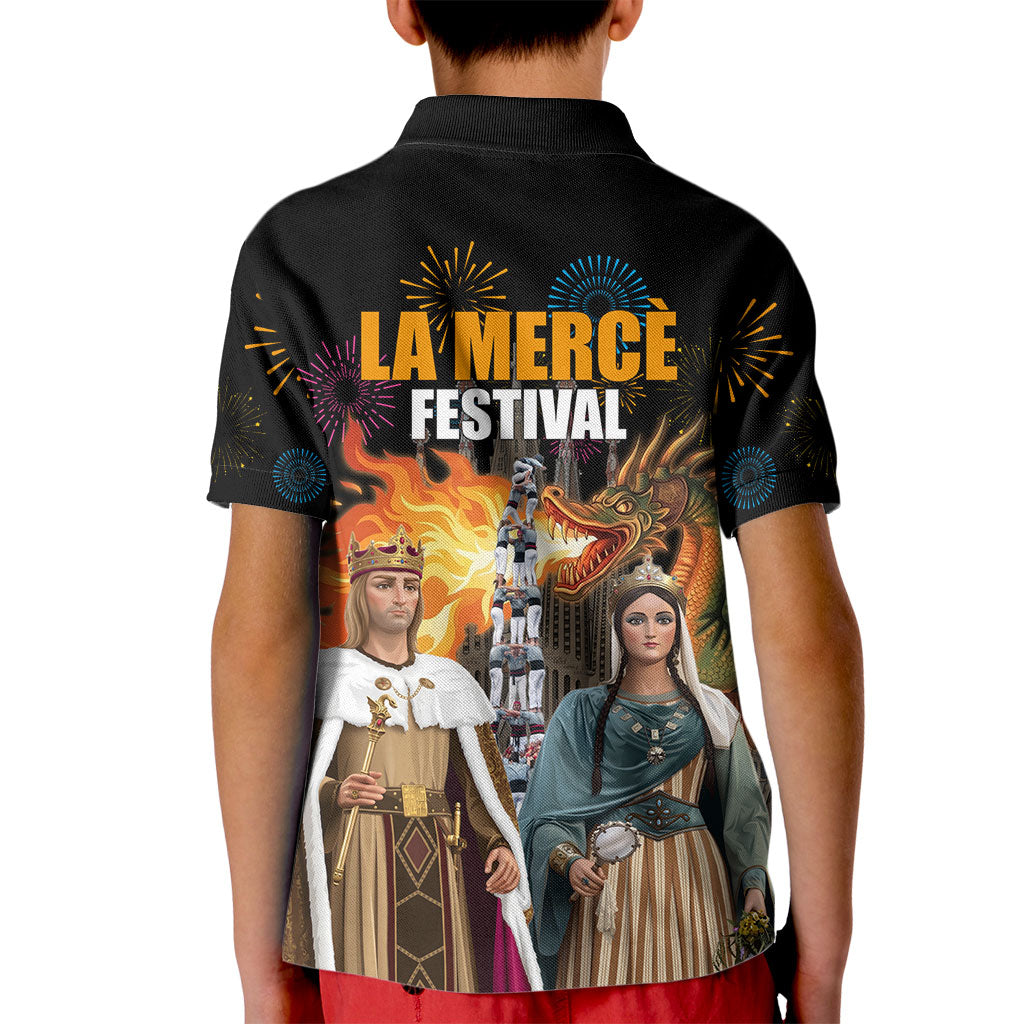 La Merce Festival Barcelona Kid Polo Shirt Catalan Tradition Celebration Sagrada Familia Fireworks Art