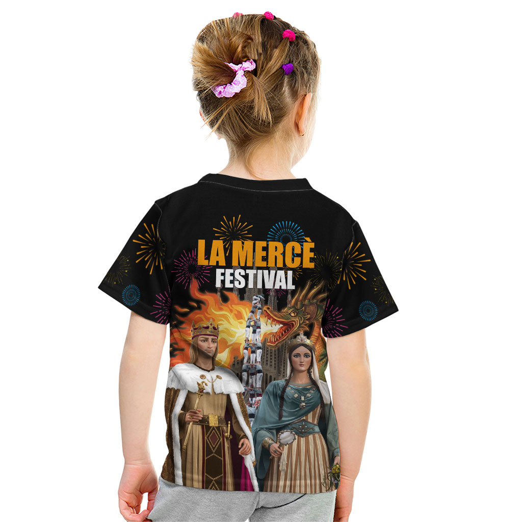 La Merce Festival Barcelona Kid T Shirt Catalan Tradition Celebration Sagrada Familia Fireworks Art