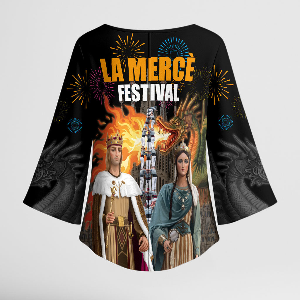 La Merce Festival Barcelona Kimono Sleeve Blouse Catalan Tradition Celebration Sagrada Familia Fireworks Art
