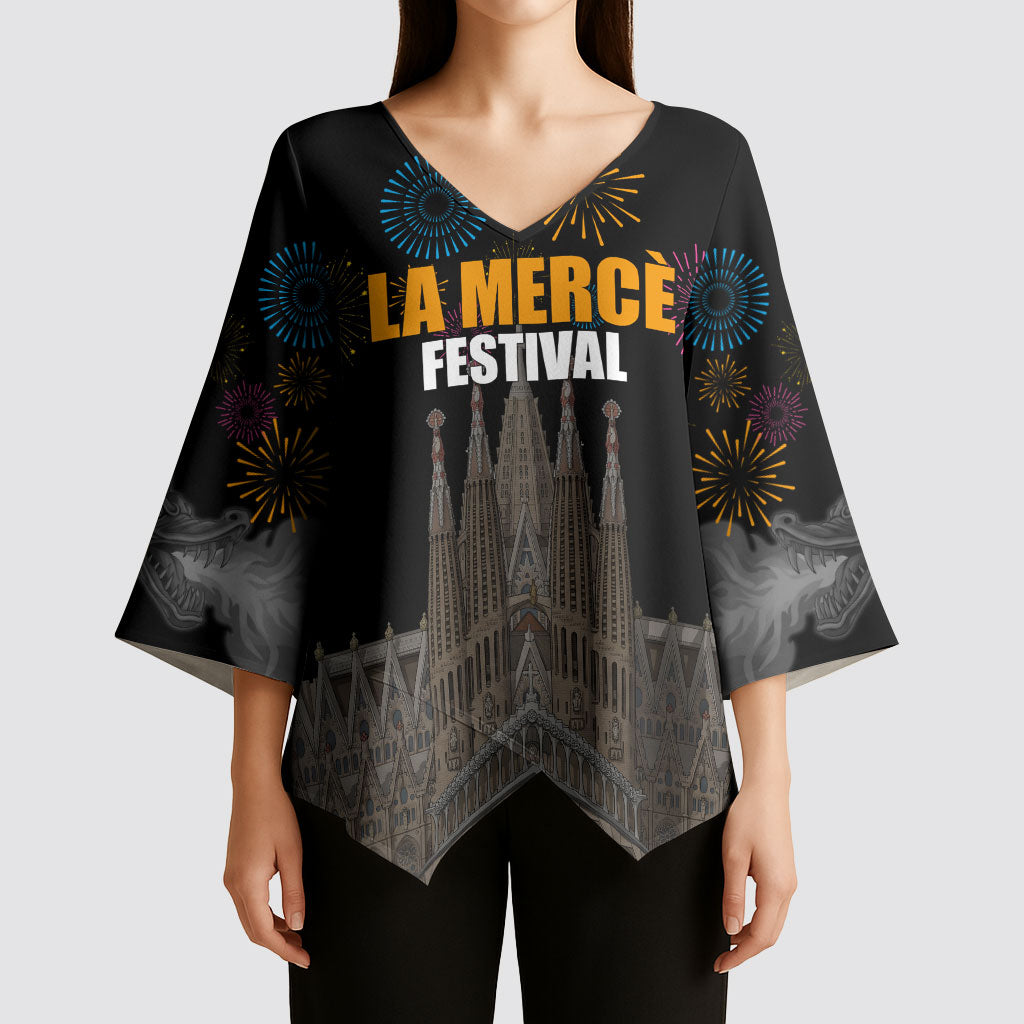La Merce Festival Barcelona Kimono Sleeve Blouse Catalan Tradition Celebration Sagrada Familia Fireworks Art