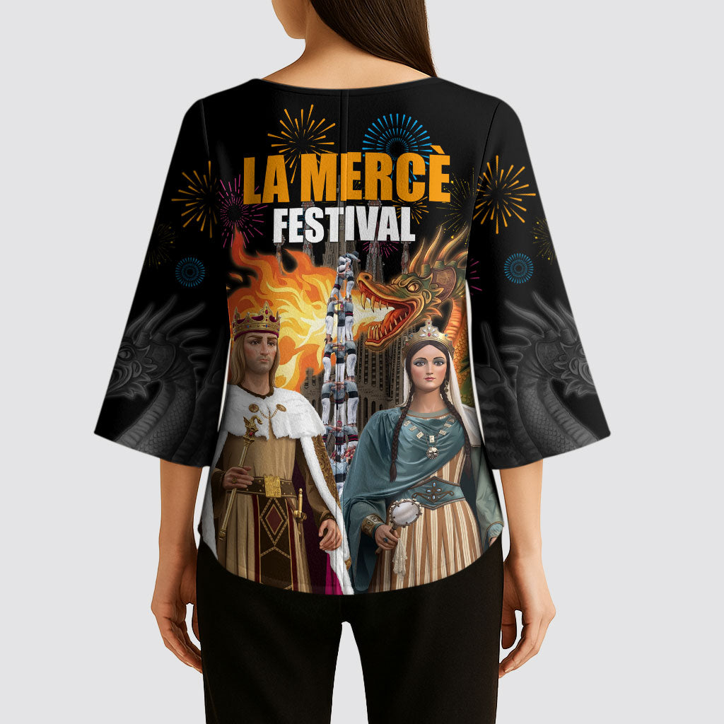 La Merce Festival Barcelona Kimono Sleeve Blouse Catalan Tradition Celebration Sagrada Familia Fireworks Art