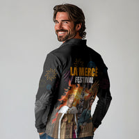 La Merce Festival Barcelona Long Sleeve Polo Shirt Catalan Tradition Celebration Sagrada Familia Fireworks Art