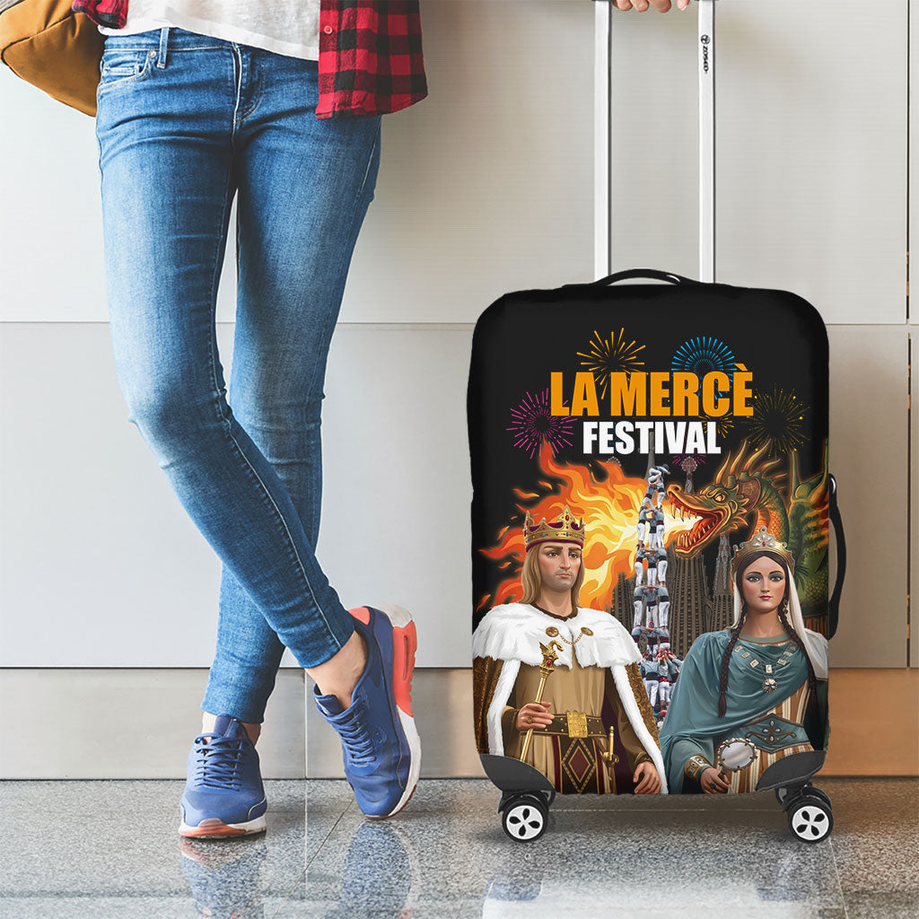 La Merce Festival Barcelona Luggage Cover Catalan Tradition Celebration Sagrada Familia Fireworks Art