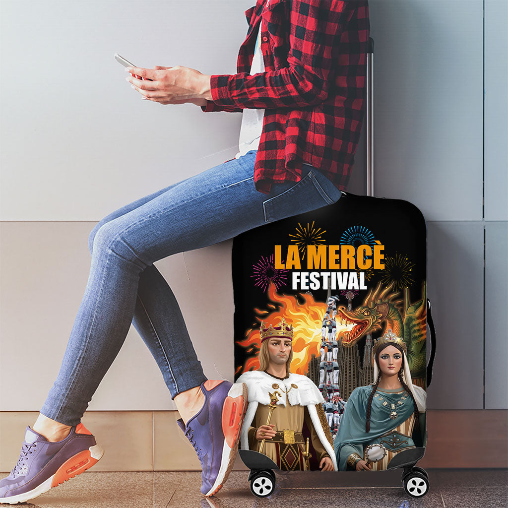 La Merce Festival Barcelona Luggage Cover Catalan Tradition Celebration Sagrada Familia Fireworks Art