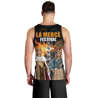 La Merce Festival Barcelona Men Tank Top Catalan Tradition Celebration Sagrada Familia Fireworks Art