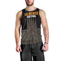 La Merce Festival Barcelona Men Tank Top Catalan Tradition Celebration Sagrada Familia Fireworks Art