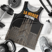 La Merce Festival Barcelona Men Tank Top Catalan Tradition Celebration Sagrada Familia Fireworks Art