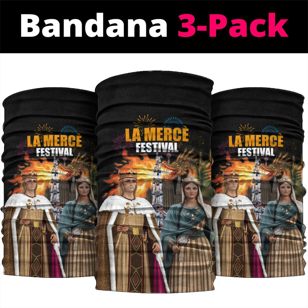 La Merce Festival Barcelona Neck Gaiter Catalan Tradition Celebration Sagrada Familia Fireworks Art