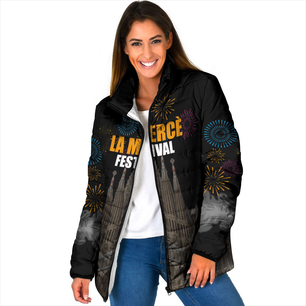 La Merce Festival Barcelona Padded Jacket Catalan Tradition Celebration Sagrada Familia Fireworks Art