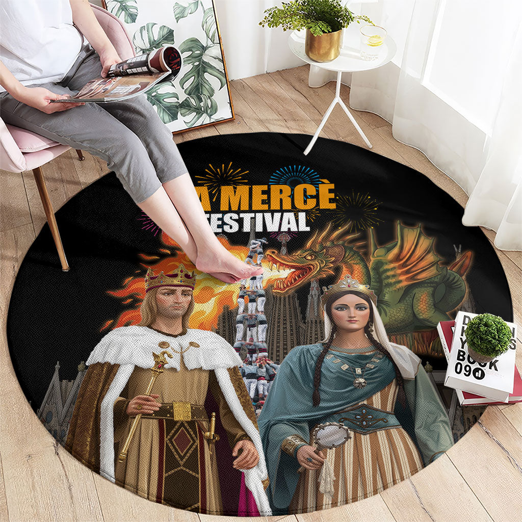 La Merce Festival Barcelona Round Carpet Catalan Tradition Celebration Sagrada Familia Fireworks Art