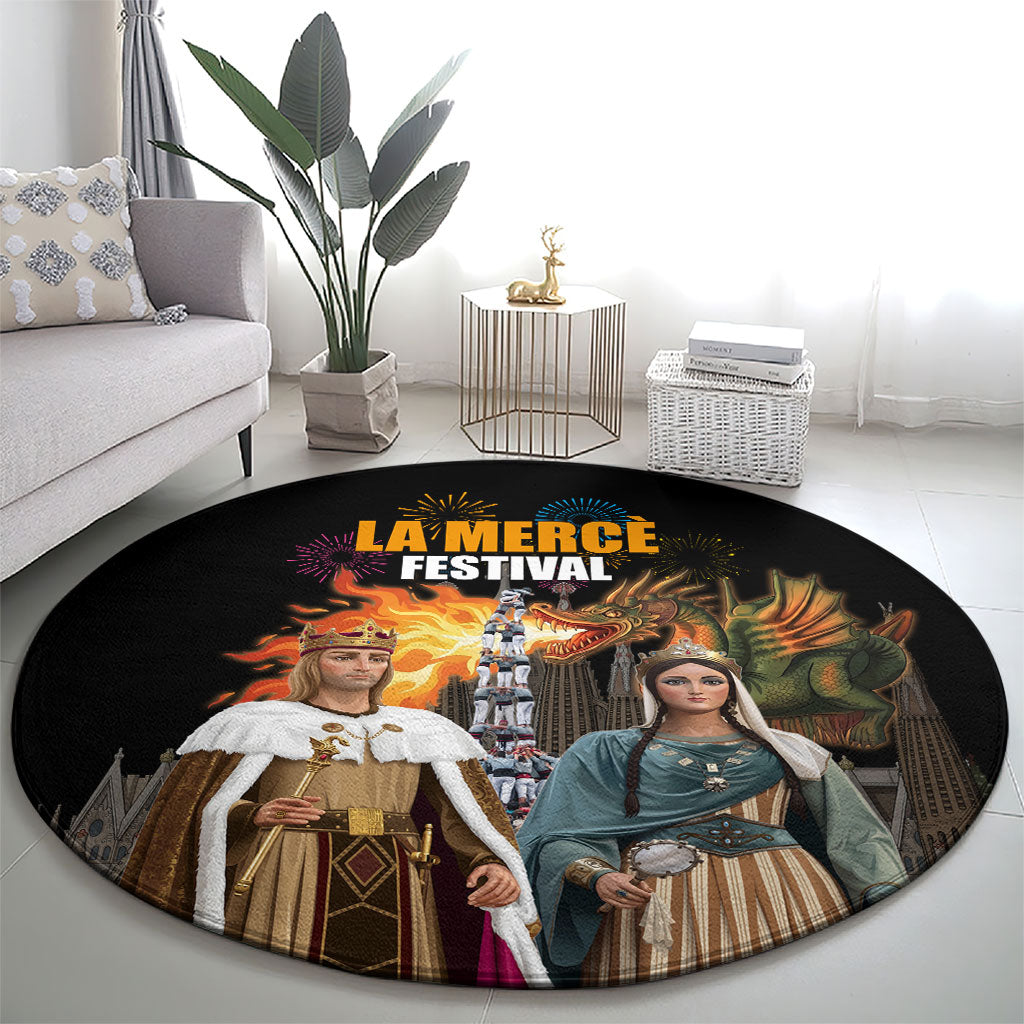 La Merce Festival Barcelona Round Carpet Catalan Tradition Celebration Sagrada Familia Fireworks Art