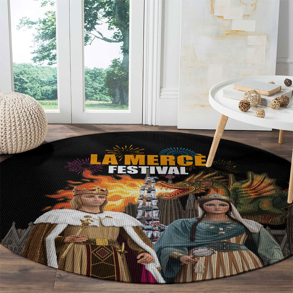 La Merce Festival Barcelona Round Carpet Catalan Tradition Celebration Sagrada Familia Fireworks Art