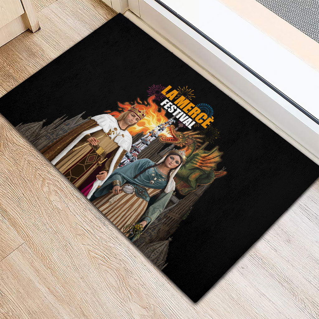 La Merce Festival Barcelona Rubber Doormat Catalan Tradition Celebration Sagrada Familia Fireworks Art