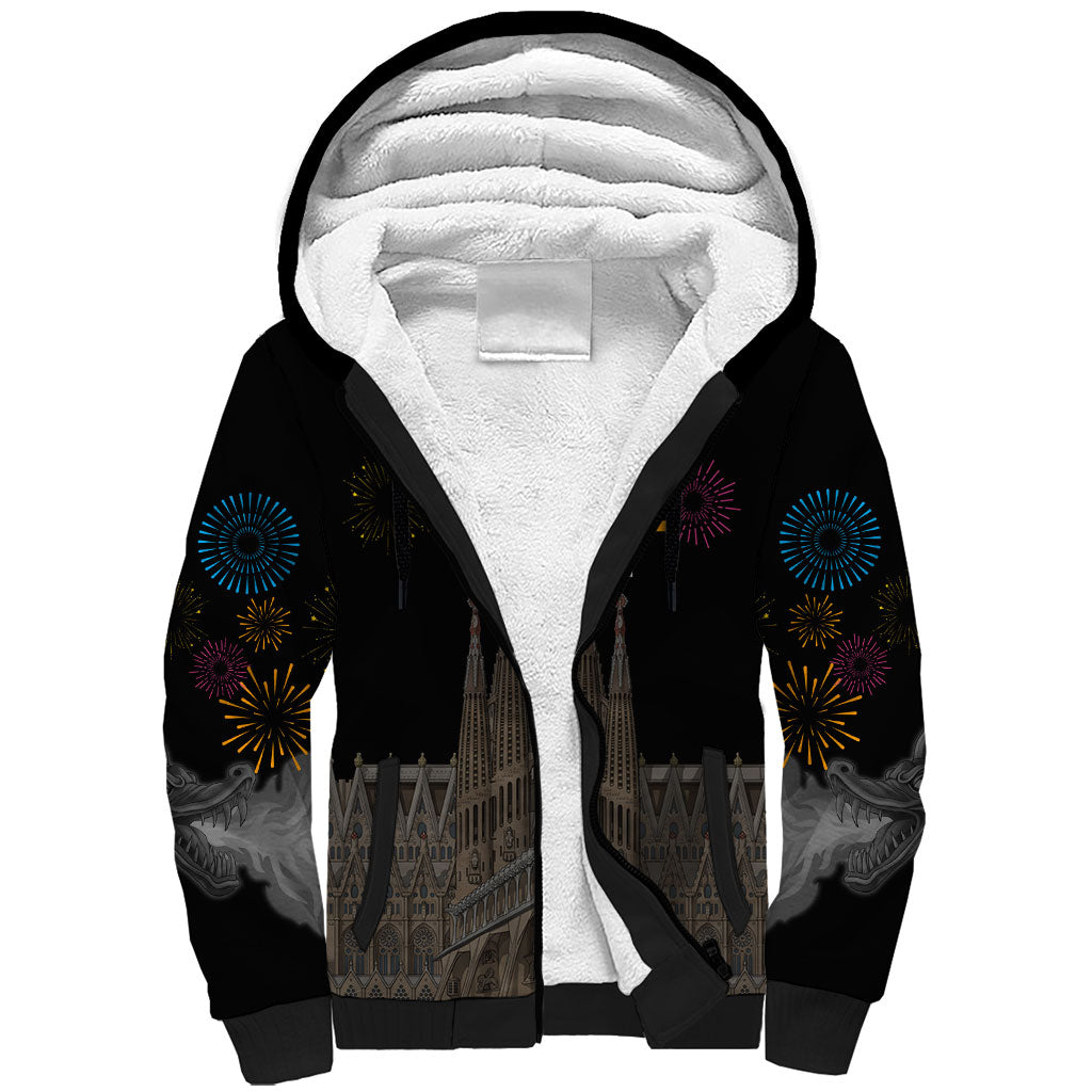 La Merce Festival Barcelona Sherpa Hoodie Catalan Tradition Celebration Sagrada Familia Fireworks Art