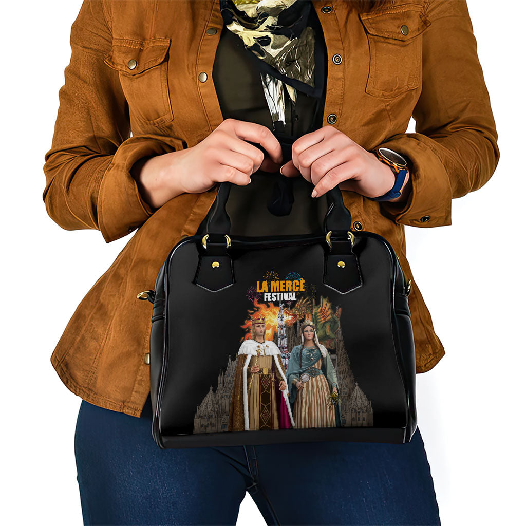 La Merce Festival Barcelona Shoulder Handbag Catalan Tradition Celebration Sagrada Familia Fireworks Art