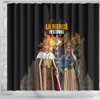 La Merce Festival Barcelona Shower Curtain Catalan Tradition Celebration Sagrada Familia Fireworks Art