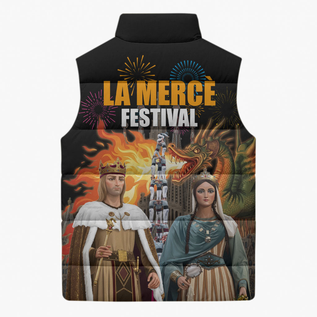 La Merce Festival Barcelona Sleeveless Puffer Jacket Catalan Tradition Celebration Sagrada Familia Fireworks Art