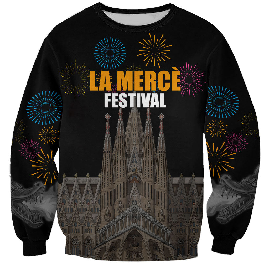 La Merce Festival Barcelona Sweatshirt Catalan Tradition Celebration Sagrada Familia Fireworks Art