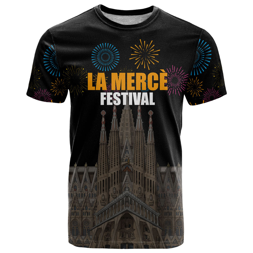 La Merce Festival Barcelona T Shirt Catalan Tradition Celebration Sagrada Familia Fireworks Art