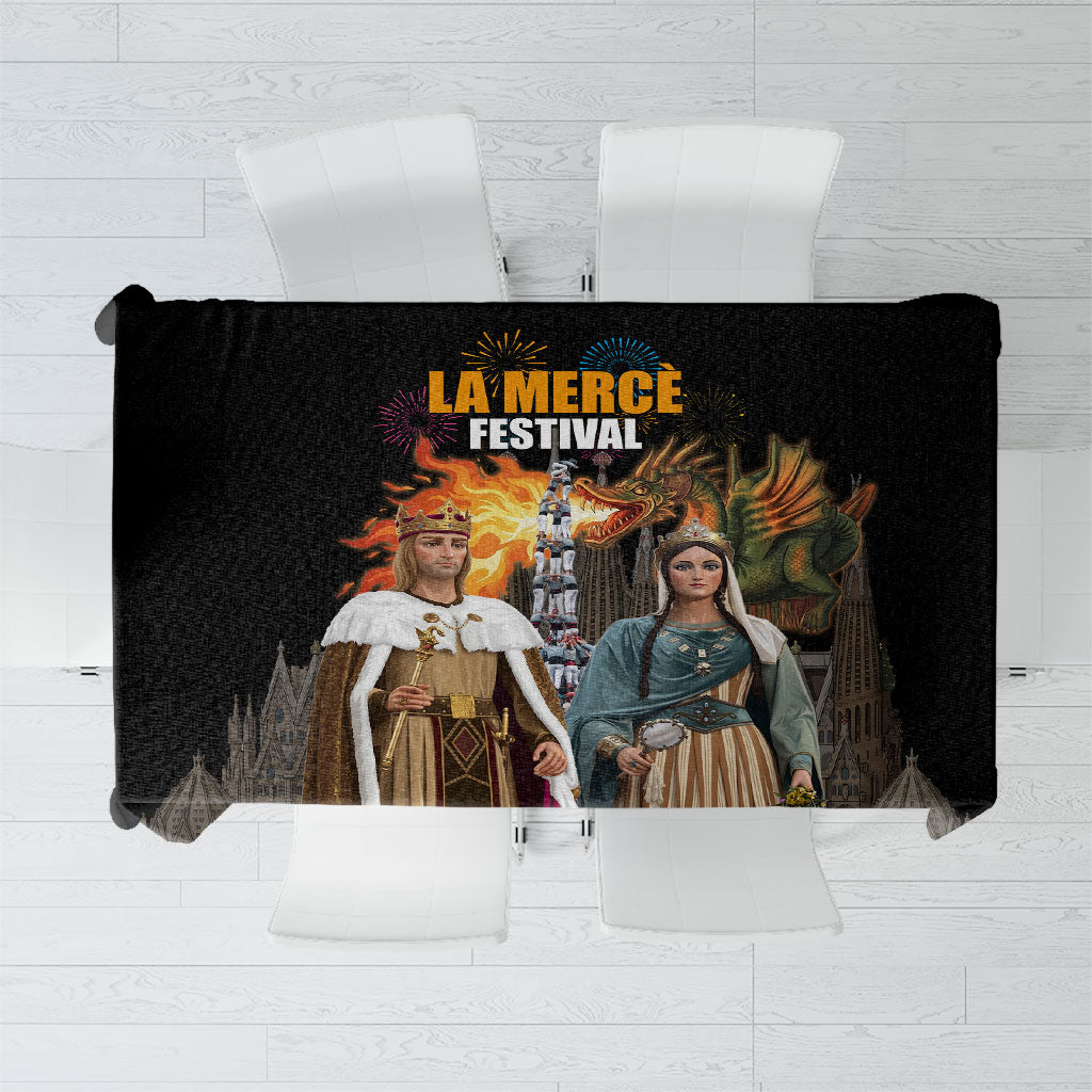 La Merce Festival Barcelona Tablecloth Catalan Tradition Celebration Sagrada Familia Fireworks Art