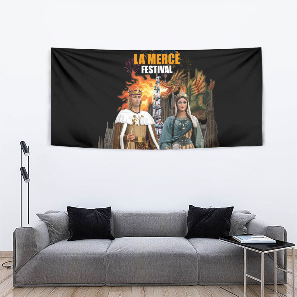 La Merce Festival Barcelona Tapestry Catalan Tradition Celebration Sagrada Familia Fireworks Art