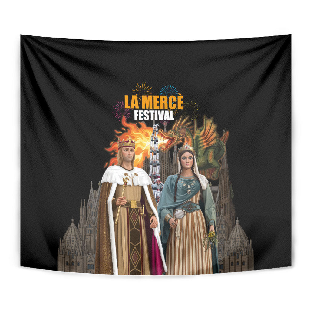 La Merce Festival Barcelona Tapestry Catalan Tradition Celebration Sagrada Familia Fireworks Art