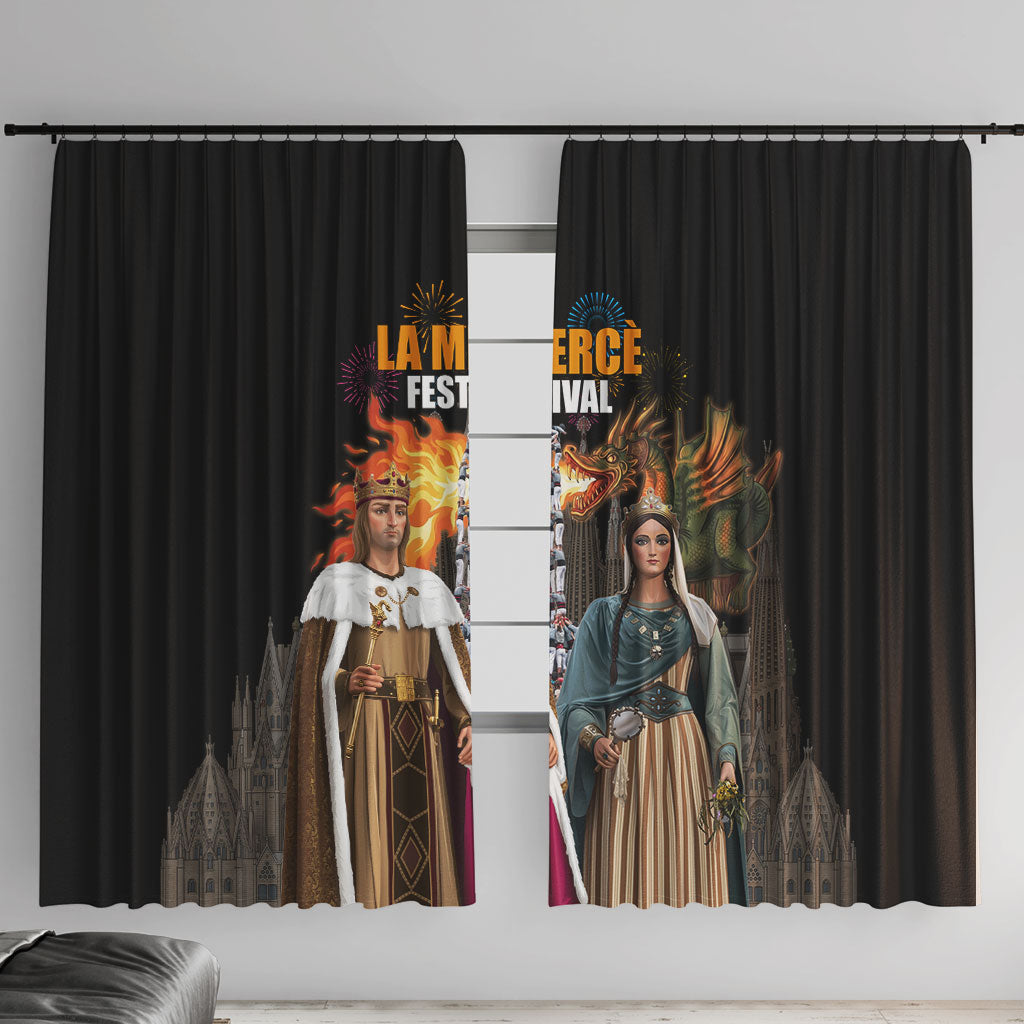La Merce Festival Barcelona Window Curtain Catalan Tradition Celebration Sagrada Familia Fireworks Art