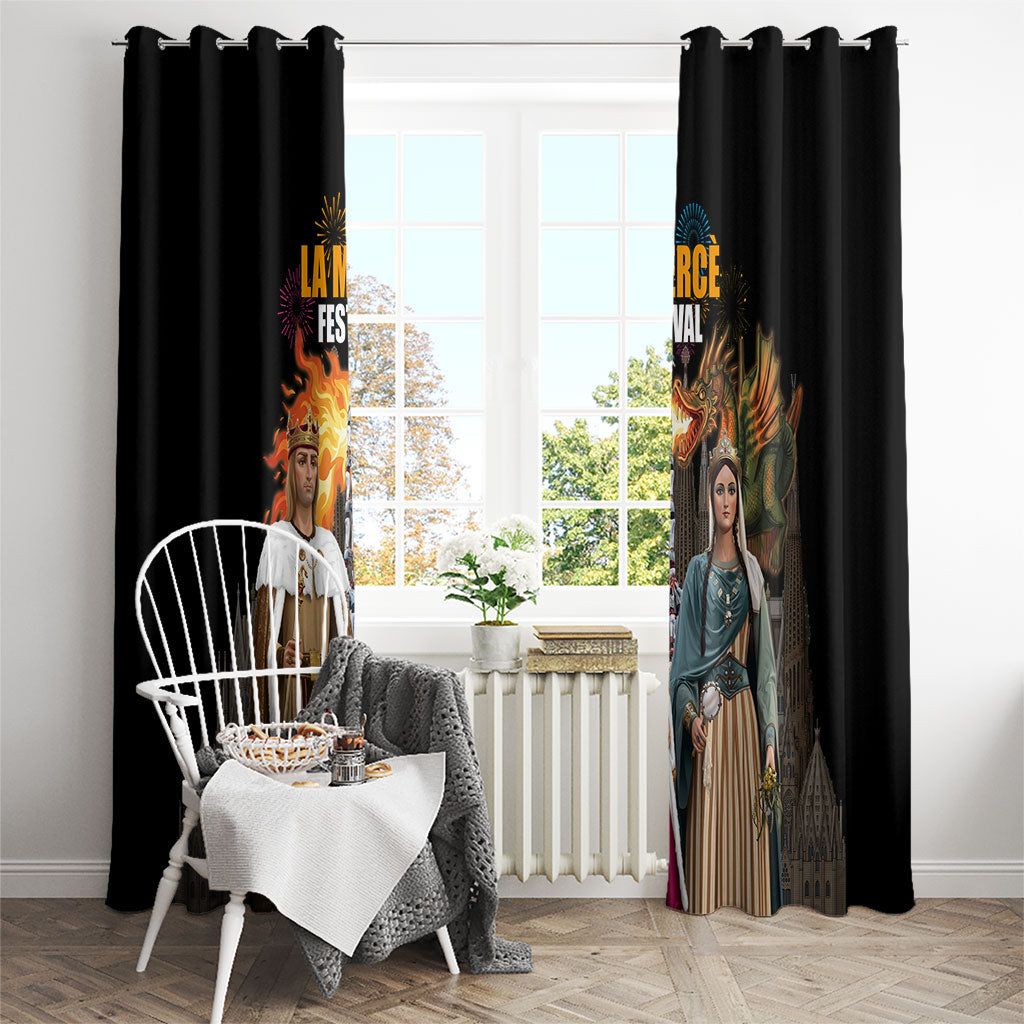 La Merce Festival Barcelona Window Curtain Catalan Tradition Celebration Sagrada Familia Fireworks Art
