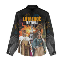 La Merce Festival Barcelona Women Casual Shirt Catalan Tradition Celebration Sagrada Familia Fireworks Art