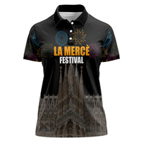La Merce Festival Barcelona Women Polo Shirt Catalan Tradition Celebration Sagrada Familia Fireworks Art