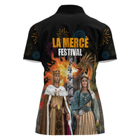La Merce Festival Barcelona Women Polo Shirt Catalan Tradition Celebration Sagrada Familia Fireworks Art