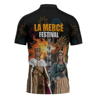 La Merce Festival Barcelona Zipper Polo Shirt Catalan Tradition Celebration Sagrada Familia Fireworks Art
