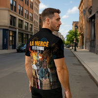 La Merce Festival Barcelona Zipper Polo Shirt Catalan Tradition Celebration Sagrada Familia Fireworks Art