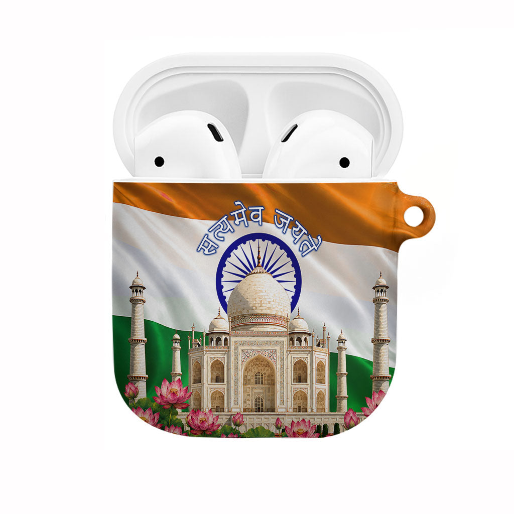 India Flag Peacock AirPods Case Vibrant Cultural Indian Taj Mahal Lotus